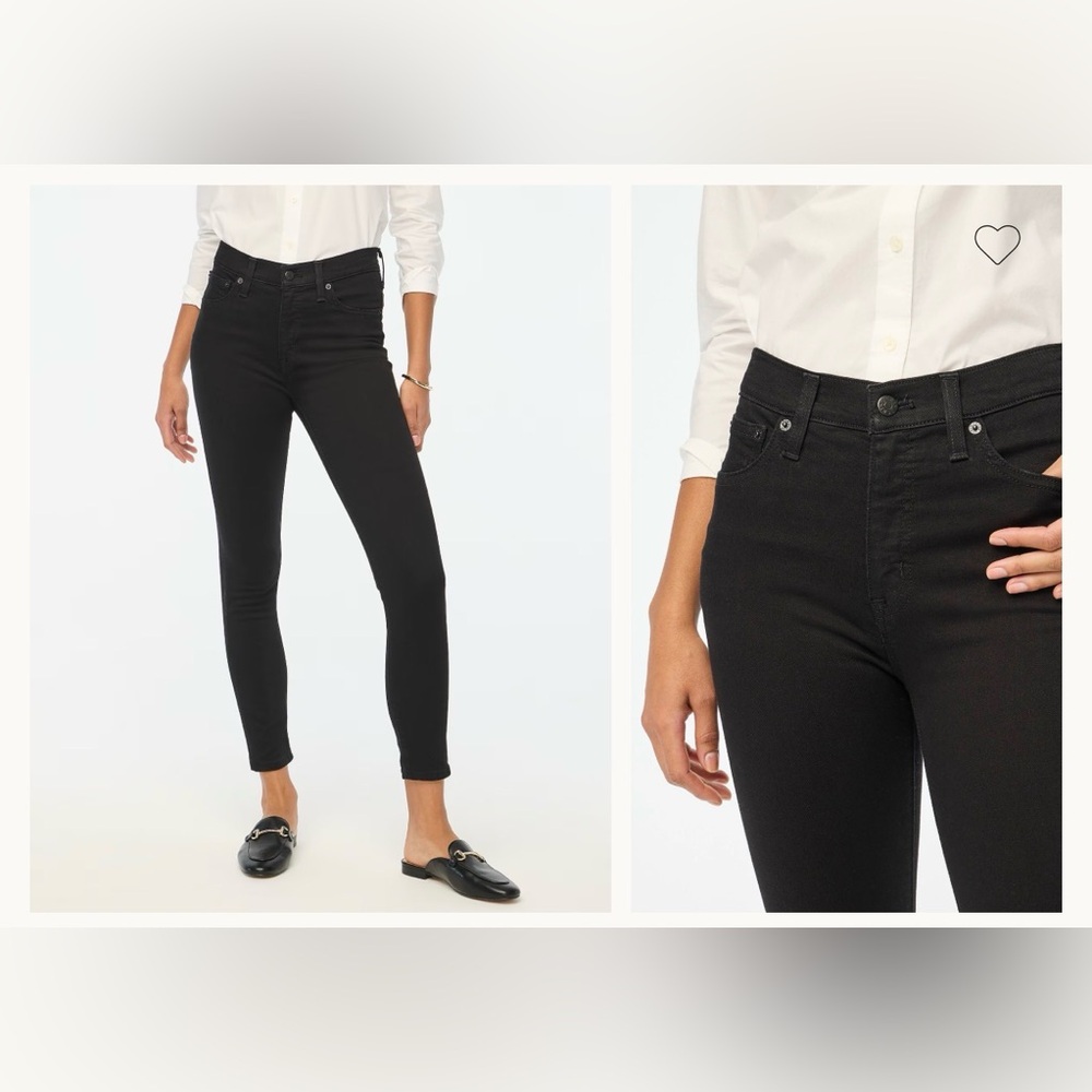 J.Crew High Rise Black Skinny Jeans Stretch Denim 30P